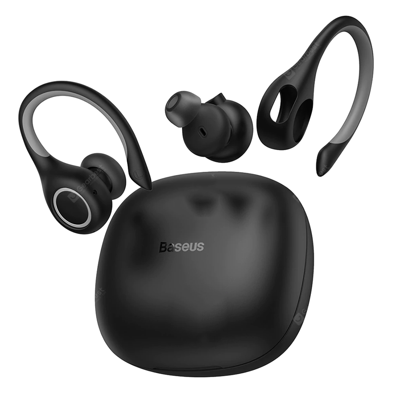 Baseus Enkok W17 Sport Bluetooth Earbuds TWS Telefoane fără fir HeadPhone Suport Qi Wireless Charging Smart Touch IP55 Waterproof --Black